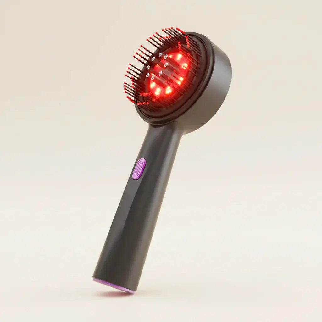 Red light scalp massager with bristles for hair and head relaxation