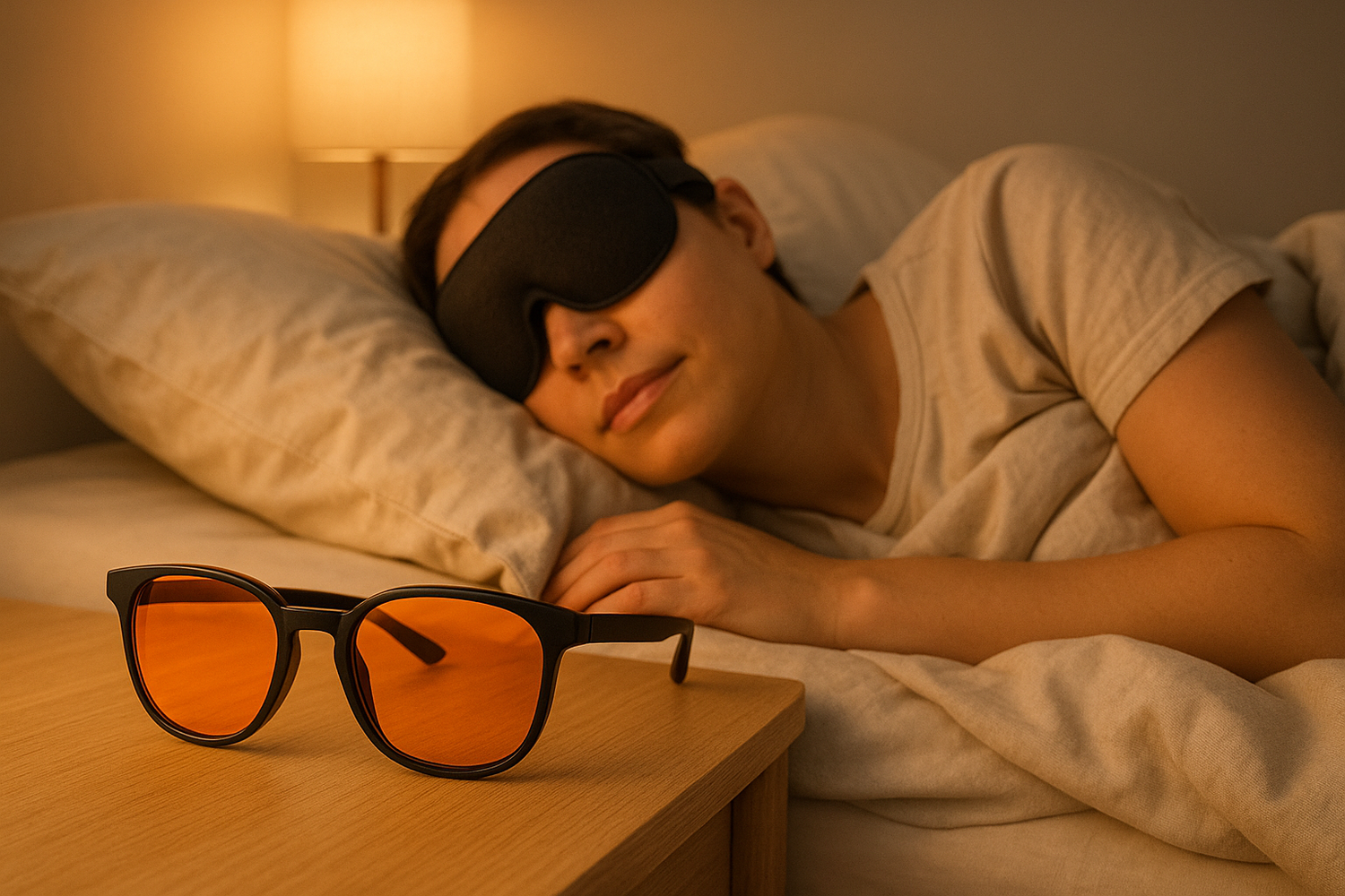 the glasses should be an anti-blue light orange lensed blocker that can blocks 98% of blue light