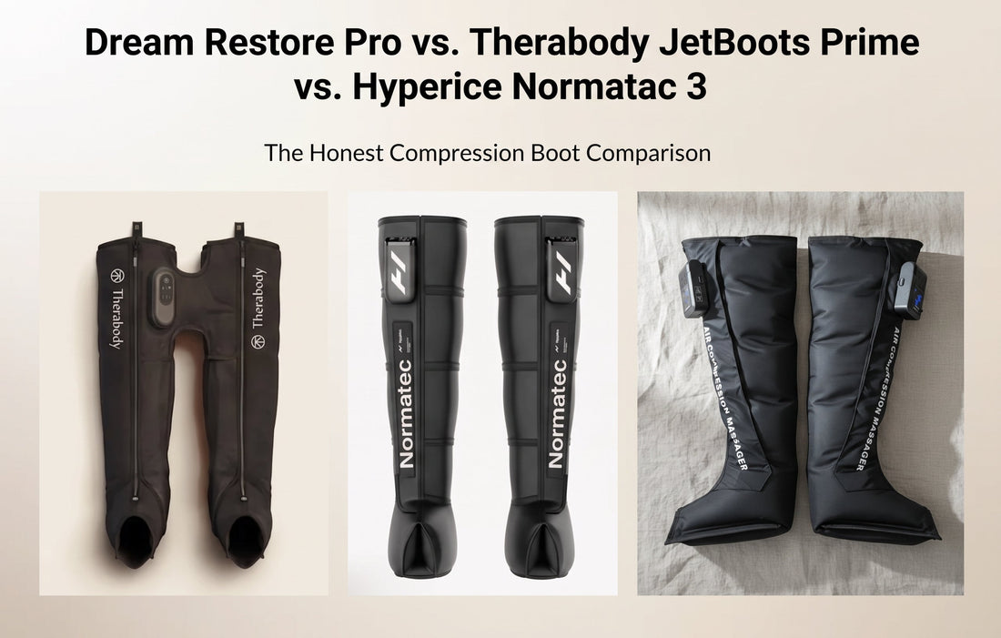 Dream Restore Pro vs. Therabody JetBoots Prime vs. Hyperice Normatec 3: The Honest Compression Boot Comparison