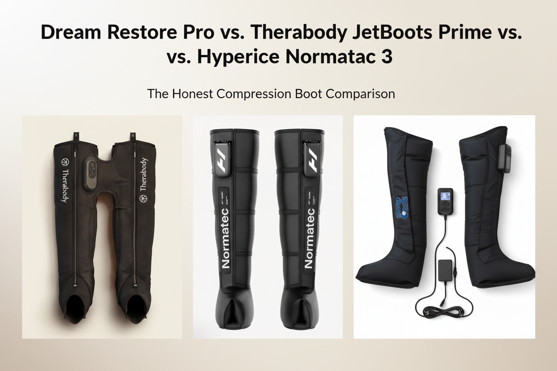 Dream Restore Pro vs. Therabody JetBoots Prime vs. Hyperice Normatec 3: The Honest Compression Boot Comparison