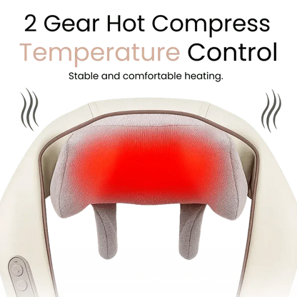 DreamPulse Neck and shoulder massager with 2 gear hot compress temperature control and soft gray fabric