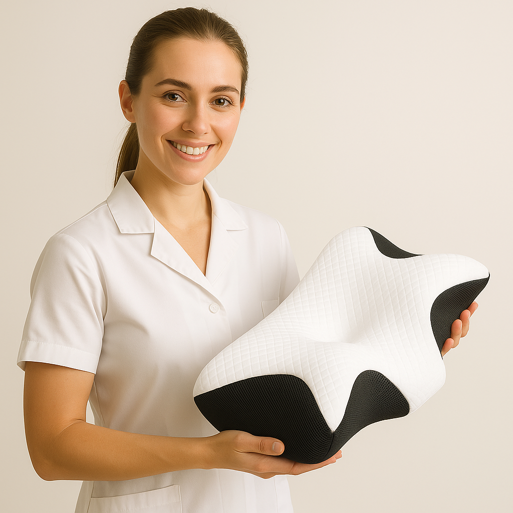 Physiotherapist-recommended DreamSpine contour memory foam pillow for neck pain and better alignment