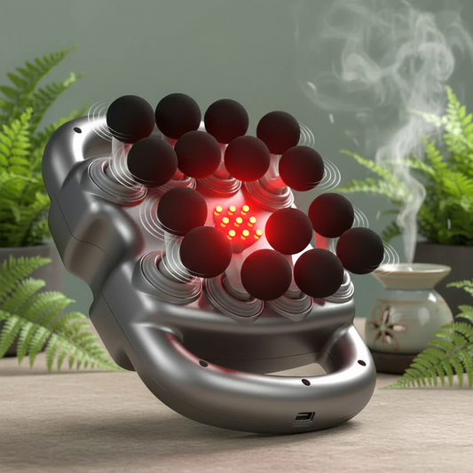 16 Head Massager Gun_red light function_black