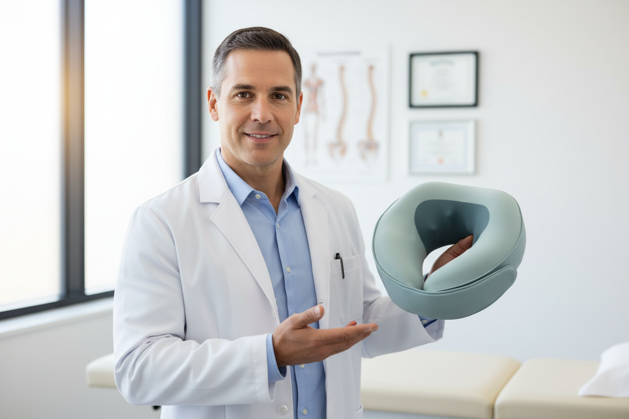 Chiropractor endorsing DreamElite neck massager