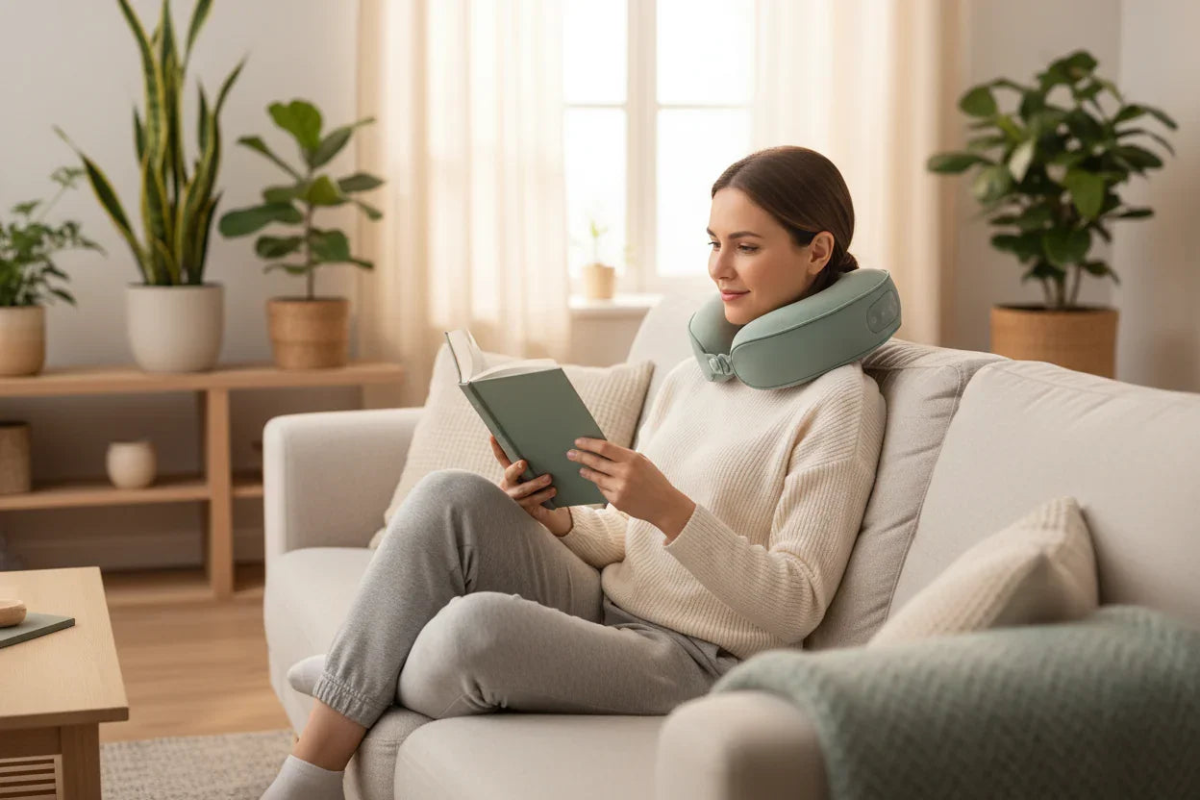 DreamElite lifestyle - woman reading at home on couch