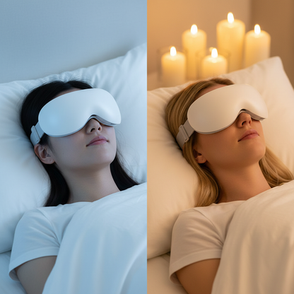 Eye massager cool vs warm lifestyle - square