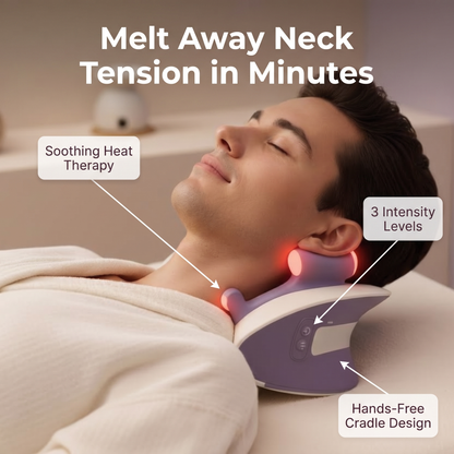 DreamRelief Upgraded Neck Massager - Spa Benefits Infographic