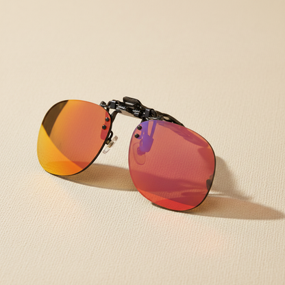 Orange Clip-On Lenses – Beige Background