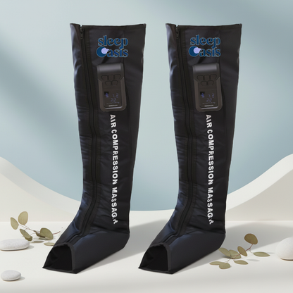 Pair of boots with Sleep Oasis branding