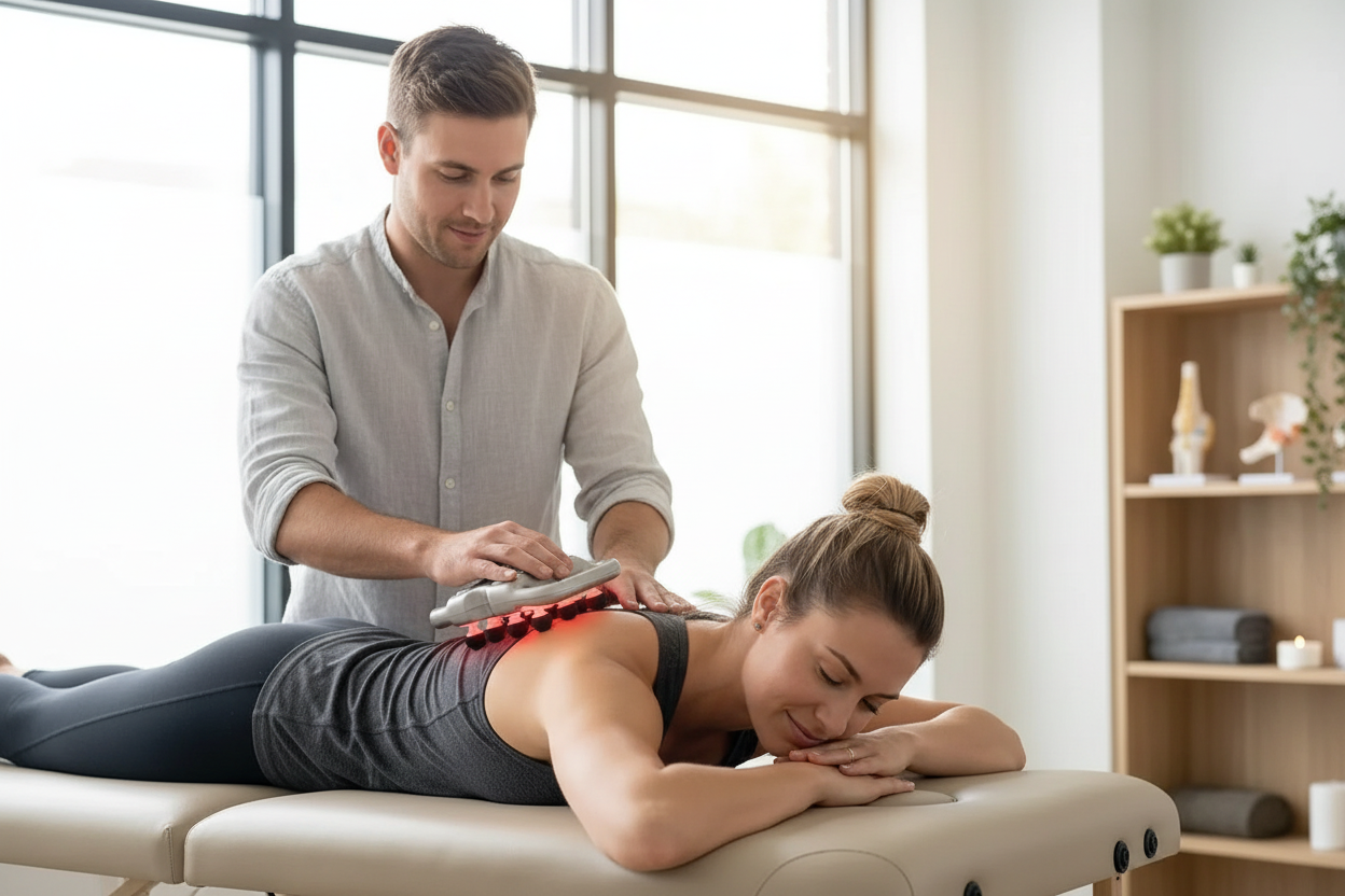 Premium massage therapy banner - corrected orientation