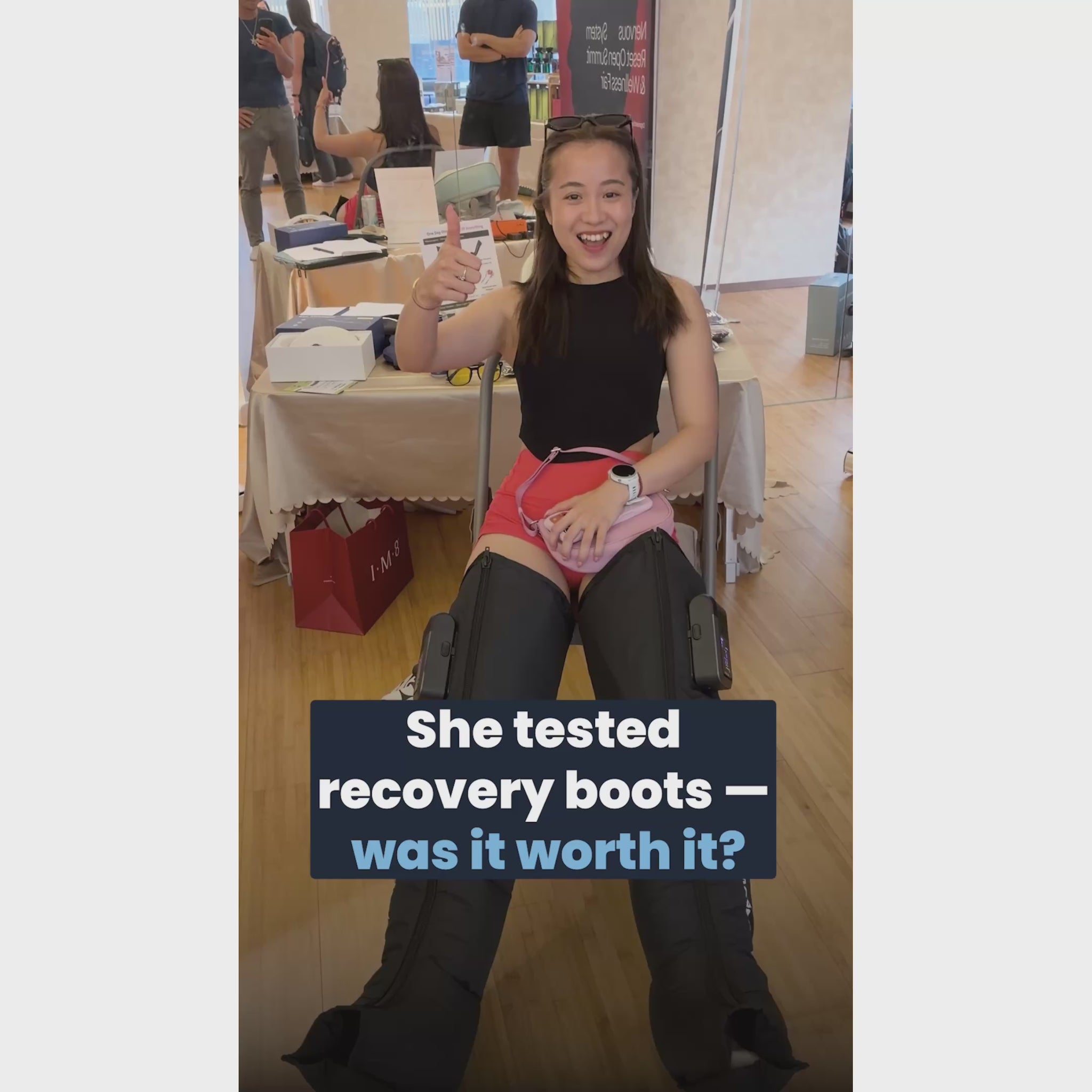 Customer video: woman tests Dream Restore Pro air compression recovery boots and shares if they were worth it