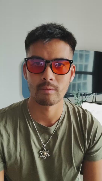 DreamShield Blue Light Blocking Glasses: Block Up To 99% Blue Light for Better Sleep & Eye Comfort – Yellow, Orange, Red Lenses.
