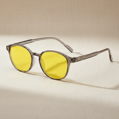 Yellow Lens Glasses – Beige Background